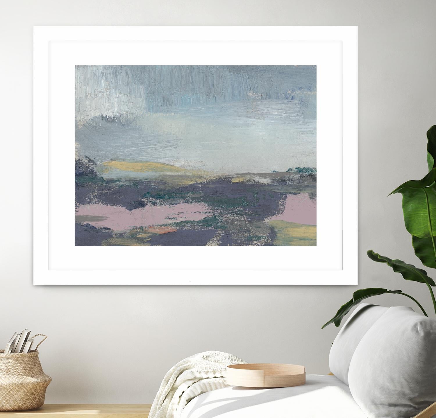 Pretty Horizon I by Jennifer Goldberger on GIANT ART - pink sea scene