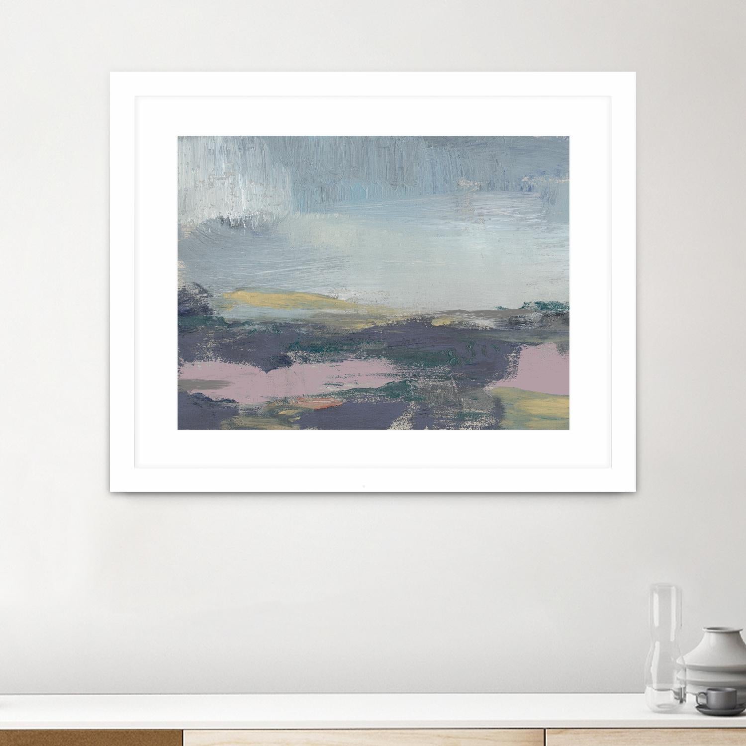 Pretty Horizon I by Jennifer Goldberger on GIANT ART - pink sea scene