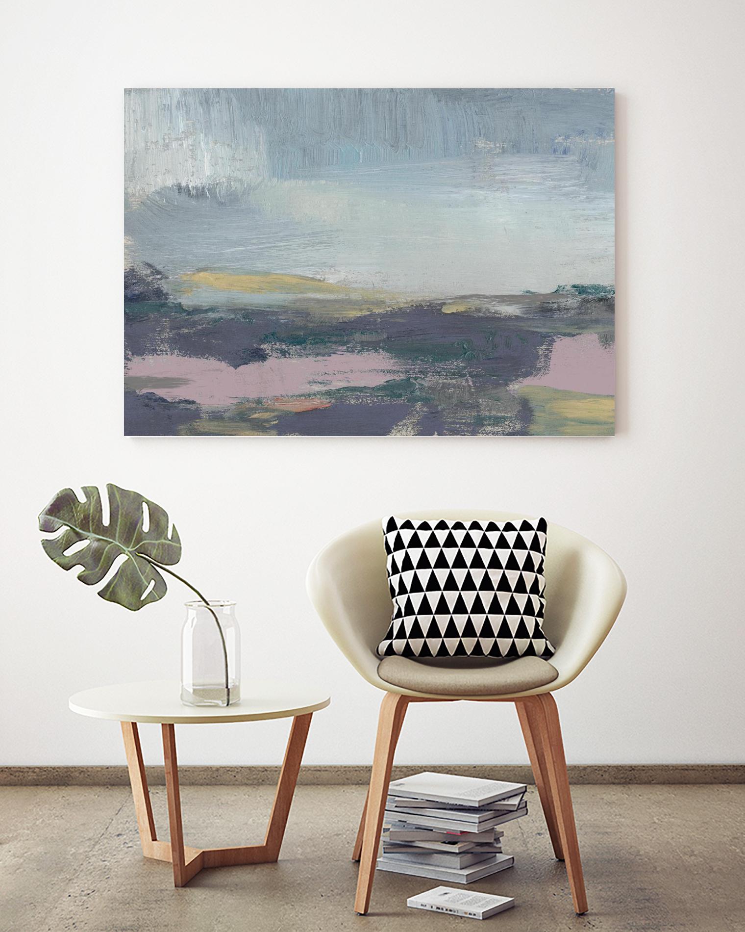 Pretty Horizon I by Jennifer Goldberger on GIANT ART - pink sea scene