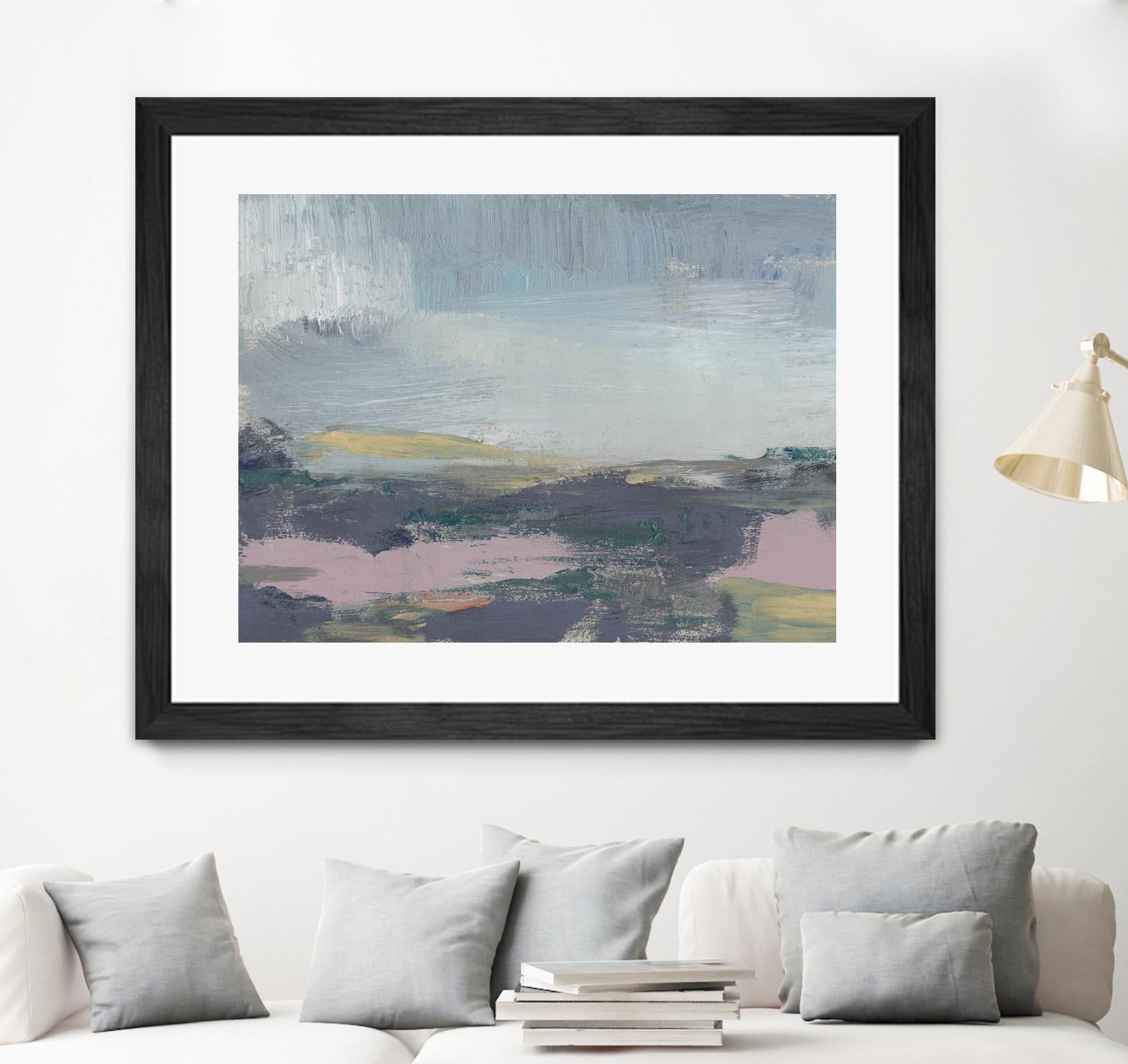 Pretty Horizon I by Jennifer Goldberger on GIANT ART - pink sea scene