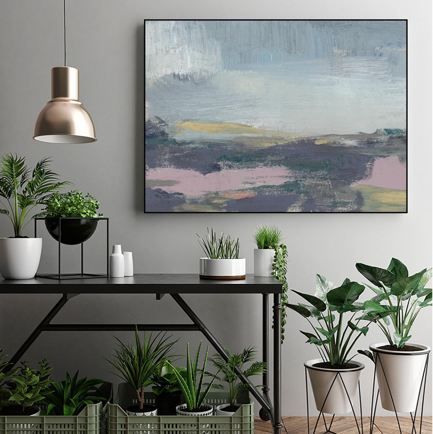 Pretty Horizon I by Jennifer Goldberger on GIANT ART - pink sea scene