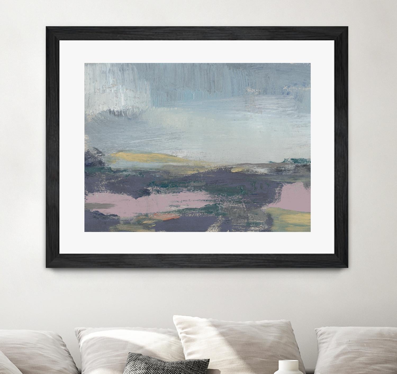 Pretty Horizon I by Jennifer Goldberger on GIANT ART - pink sea scene