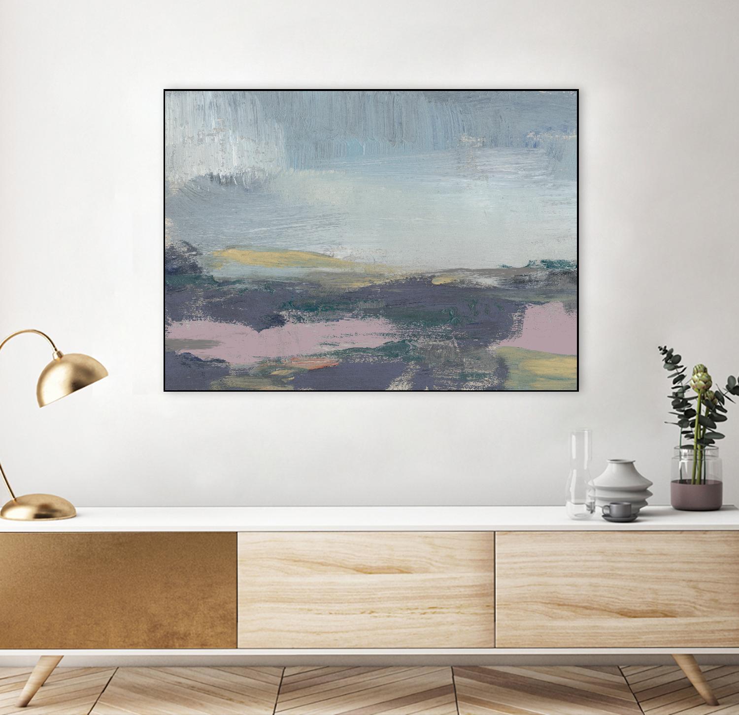 Pretty Horizon I by Jennifer Goldberger on GIANT ART - pink sea scene