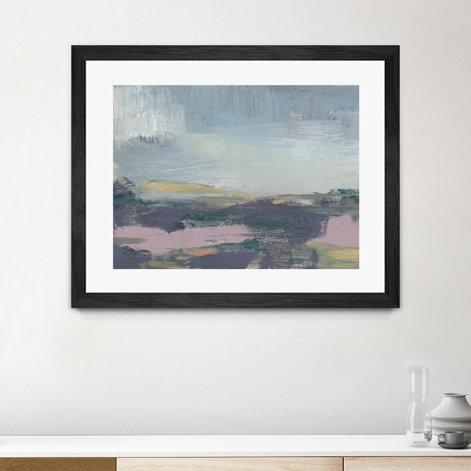 Pretty Horizon I by Jennifer Goldberger on GIANT ART - pink sea scene