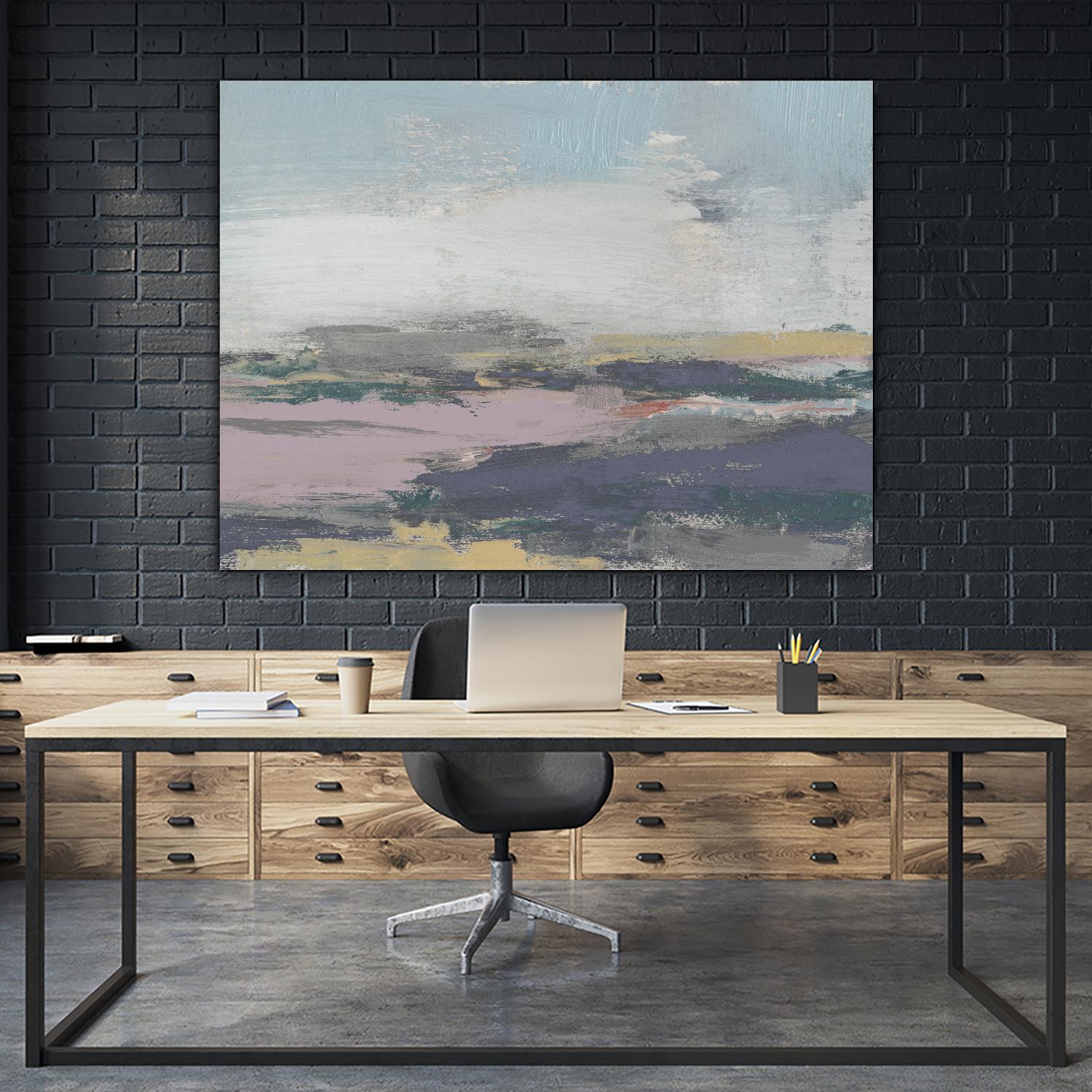 Pretty Horizon II by Jennifer Goldberger on GIANT ART - pink sea scene