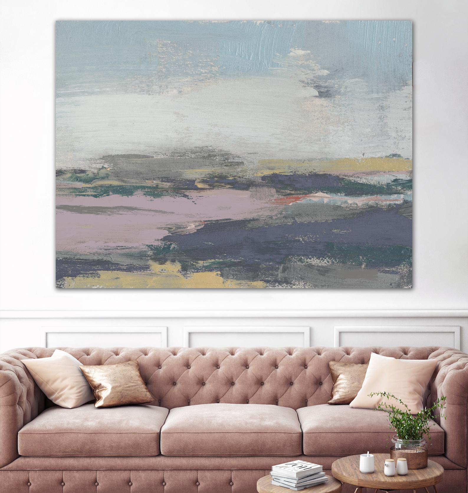 Pretty Horizon II by Jennifer Goldberger on GIANT ART - pink sea scene