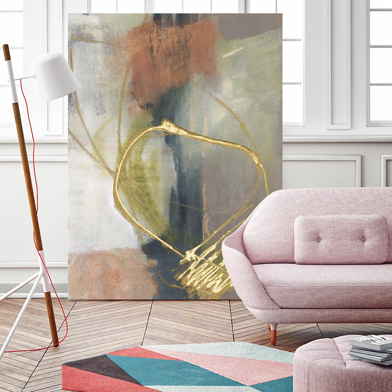 Burnished Loops I by Jennifer Goldberger on GIANT ART - gold abstract