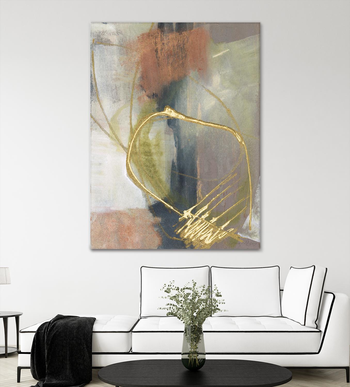 Burnished Loops I by Jennifer Goldberger on GIANT ART - gold abstract