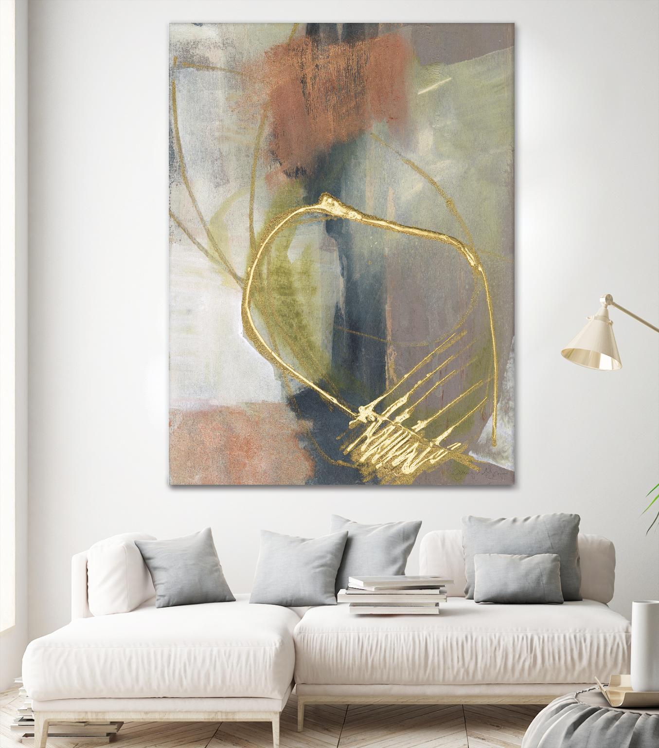 Burnished Loops I by Jennifer Goldberger on GIANT ART - gold abstract