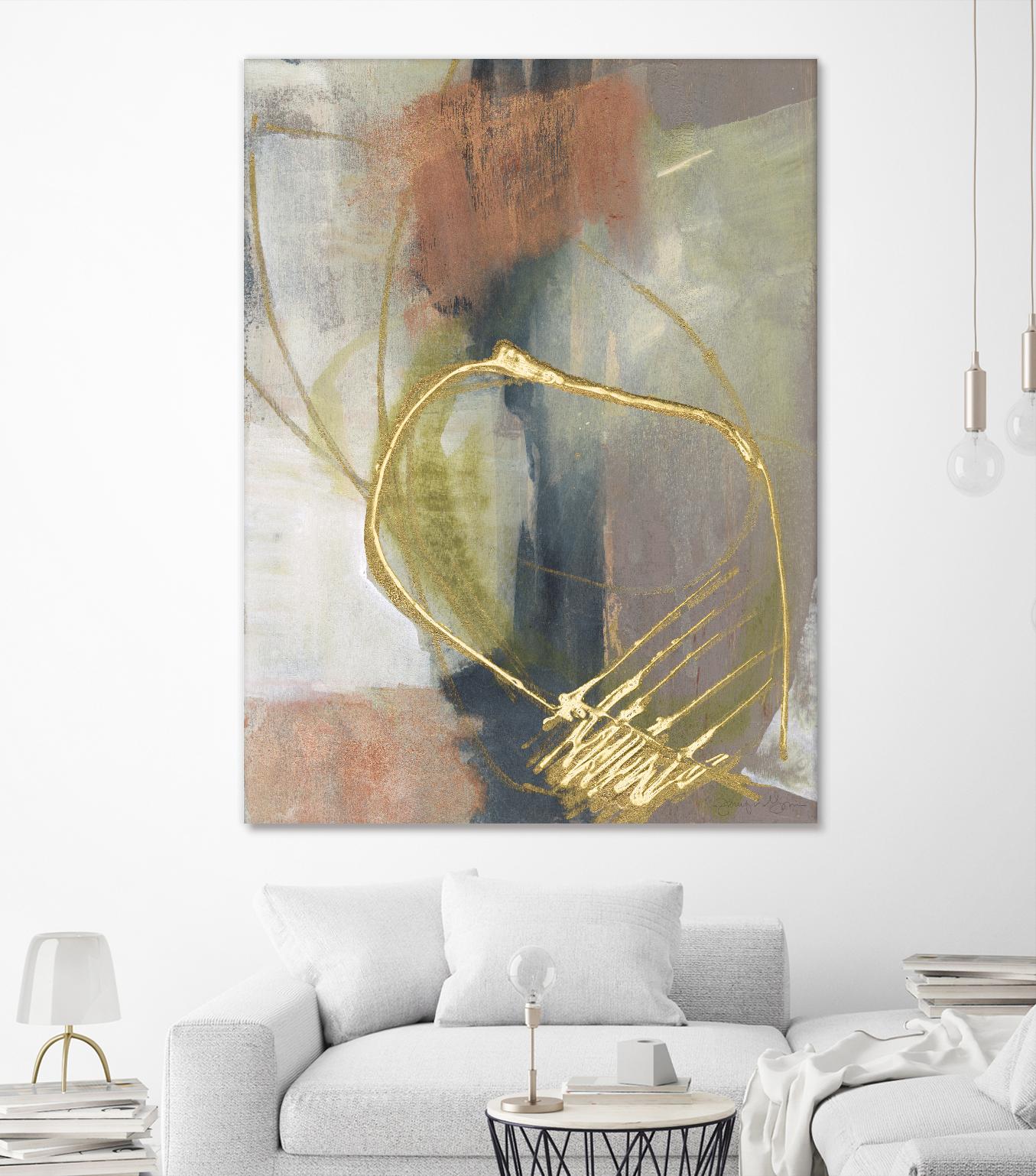 Burnished Loops I by Jennifer Goldberger on GIANT ART - gold abstract