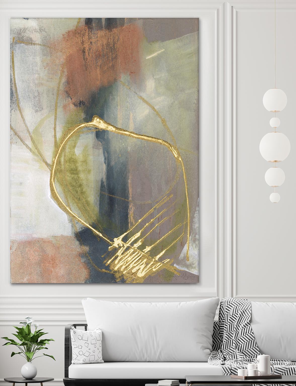 Burnished Loops I by Jennifer Goldberger on GIANT ART - gold abstract