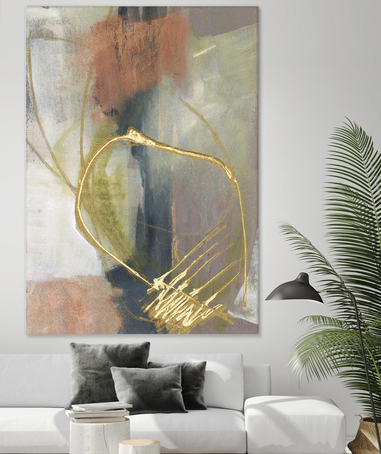 Burnished Loops I by Jennifer Goldberger on GIANT ART - gold abstract