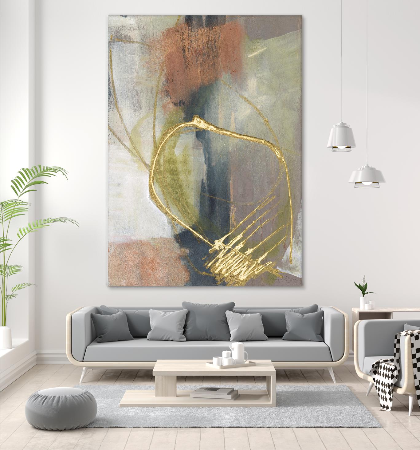 Burnished Loops I by Jennifer Goldberger on GIANT ART - gold abstract