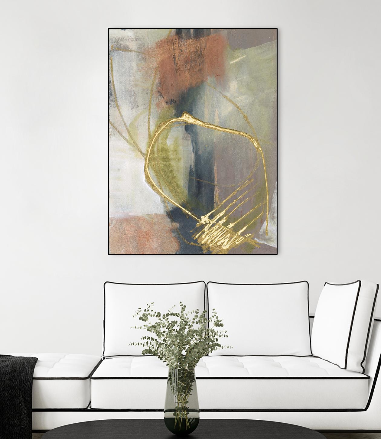 Burnished Loops I by Jennifer Goldberger on GIANT ART - gold abstract