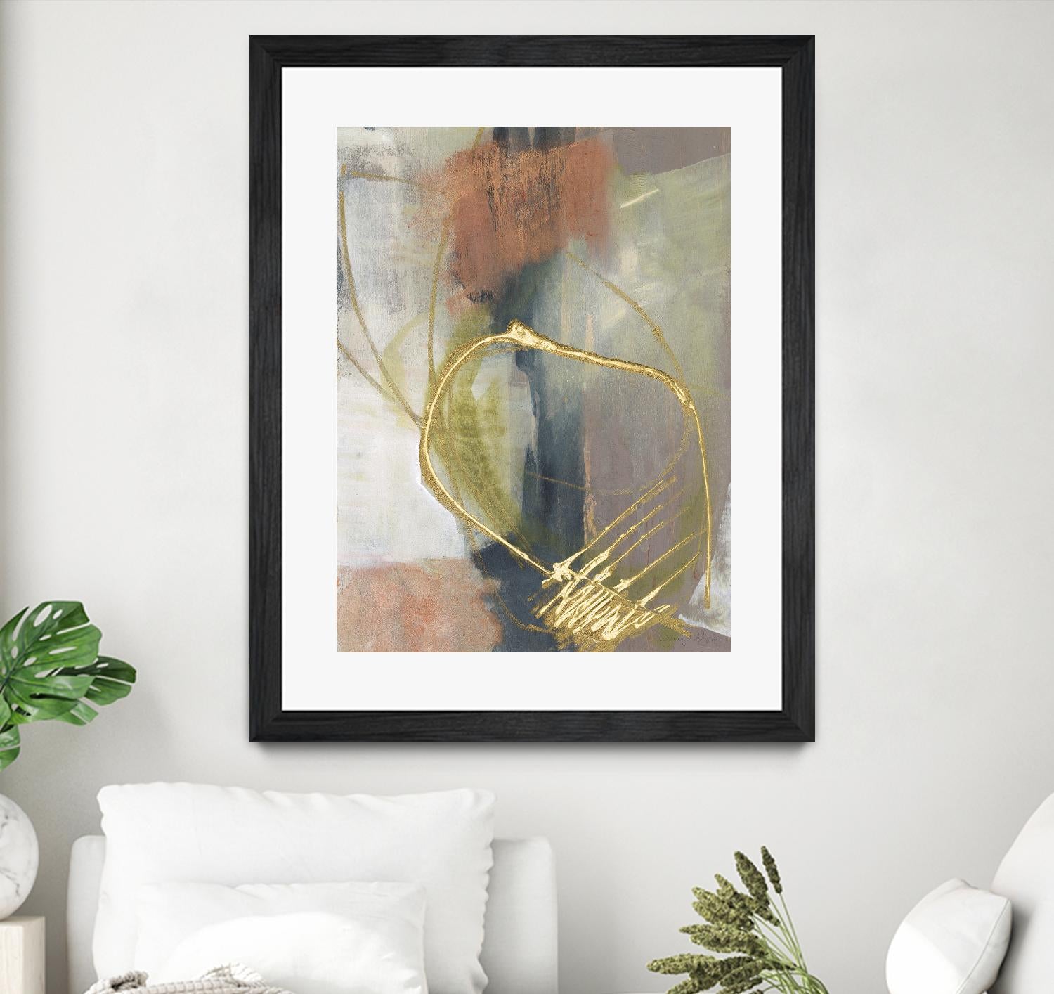 Burnished Loops I by Jennifer Goldberger on GIANT ART - gold abstract