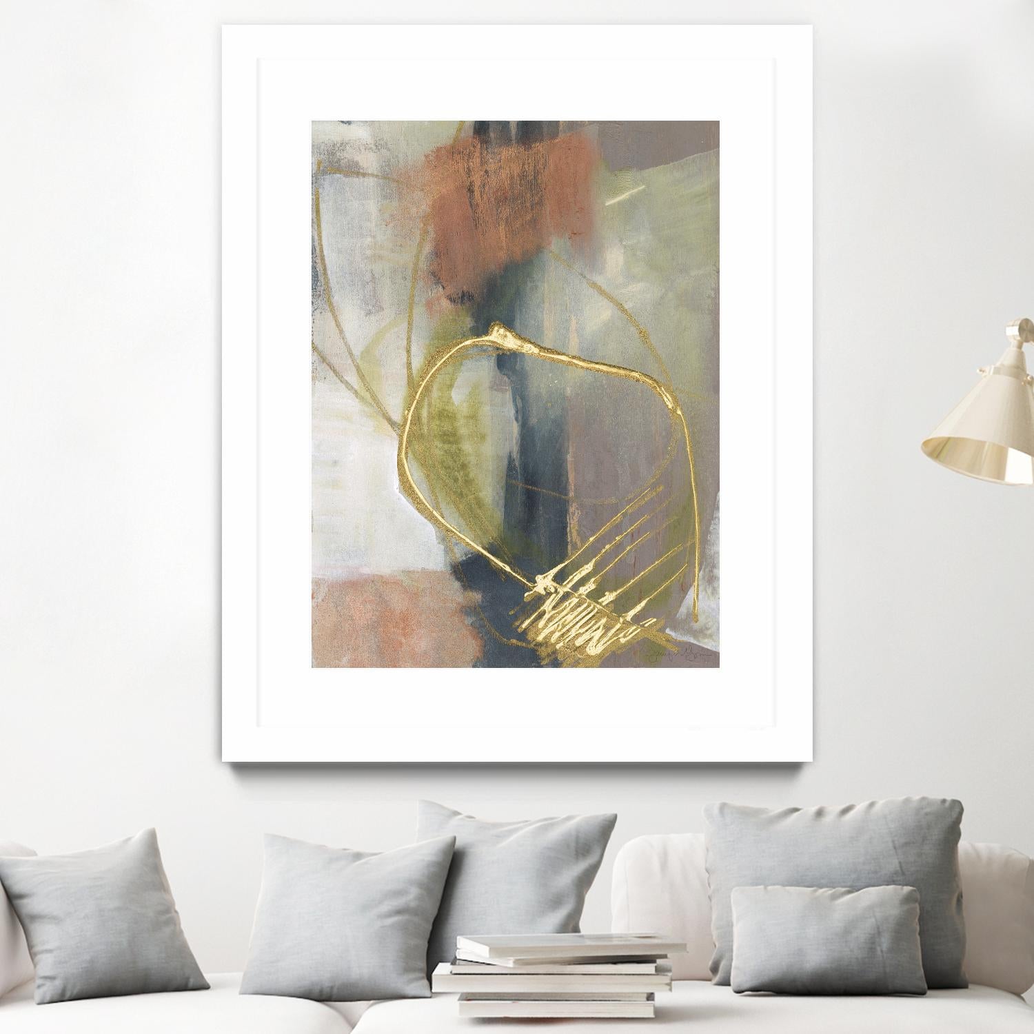 Burnished Loops I by Jennifer Goldberger on GIANT ART - gold abstract