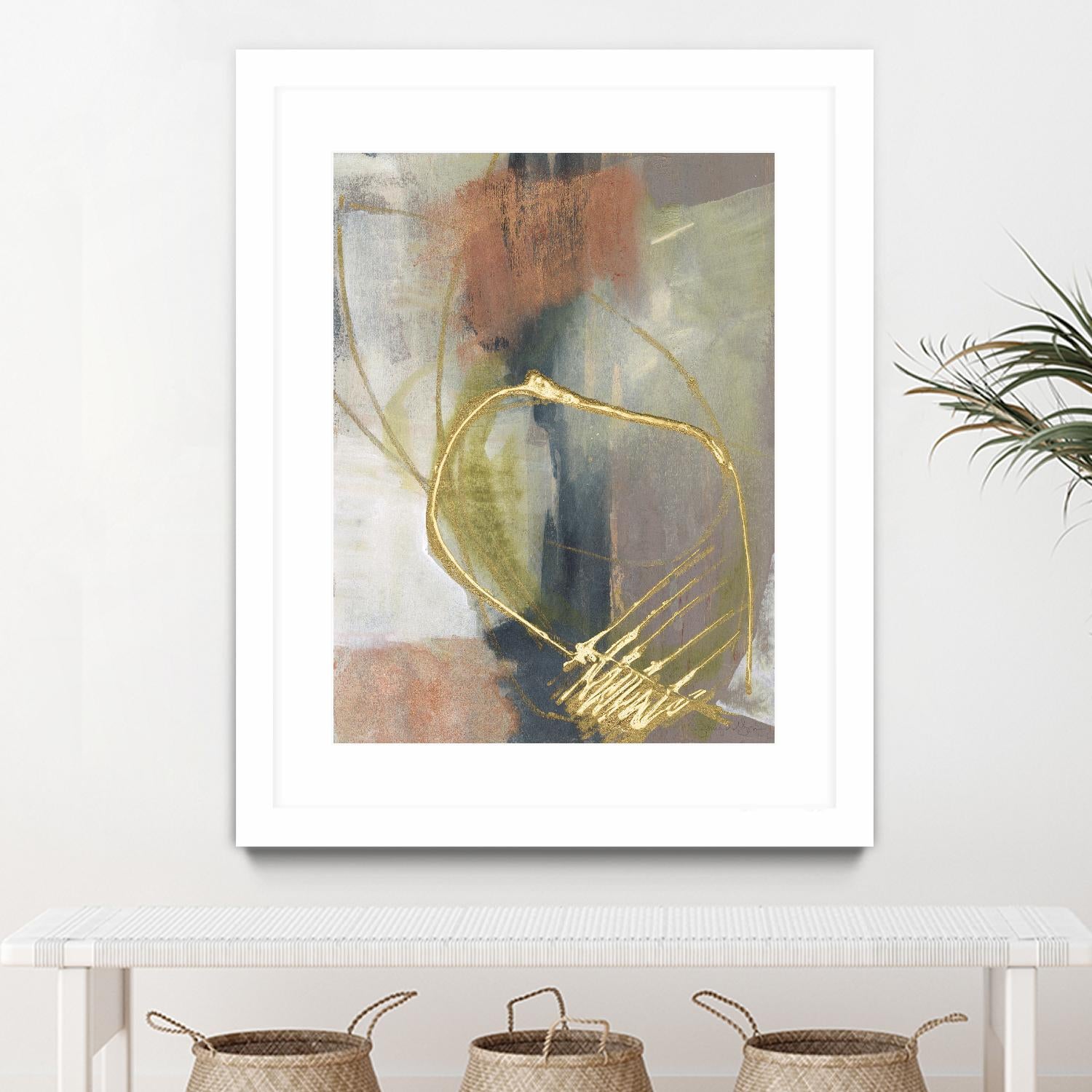 Burnished Loops I by Jennifer Goldberger on GIANT ART - gold abstract