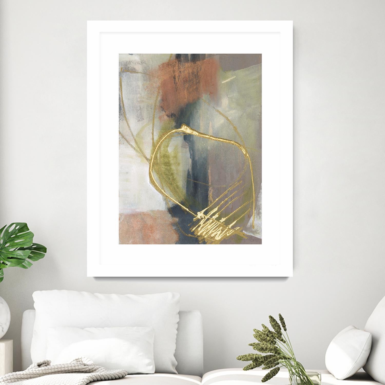 Burnished Loops I by Jennifer Goldberger on GIANT ART - gold abstract
