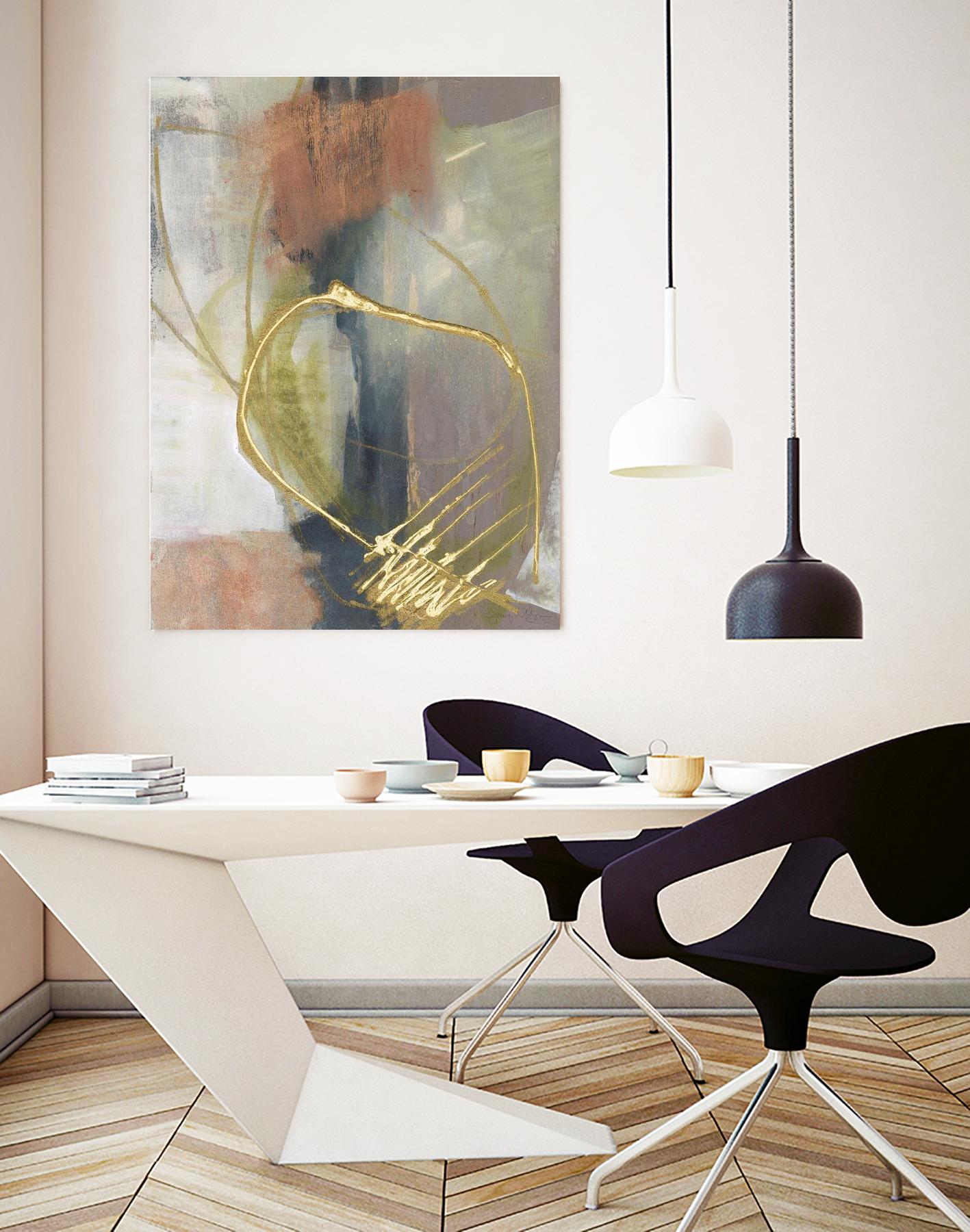 Burnished Loops I by Jennifer Goldberger on GIANT ART - gold abstract