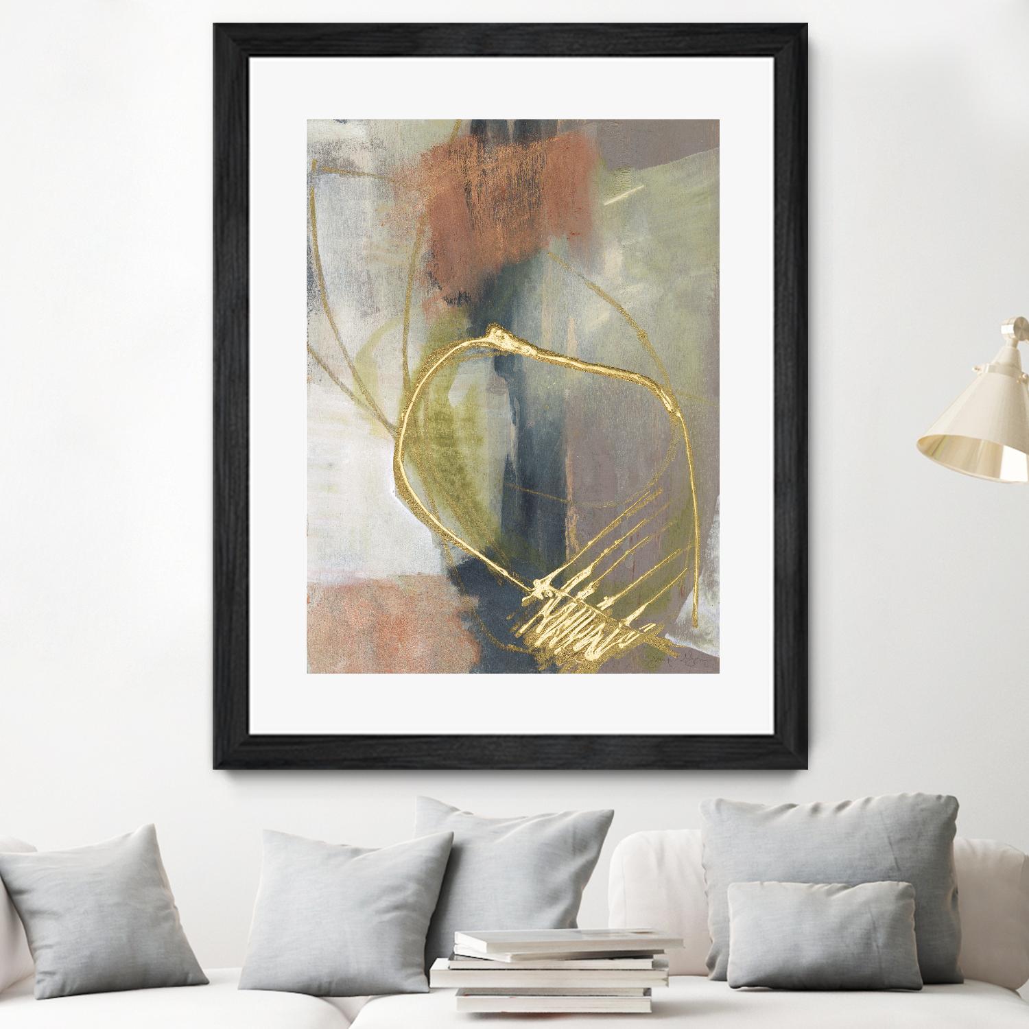 Burnished Loops I by Jennifer Goldberger on GIANT ART - gold abstract