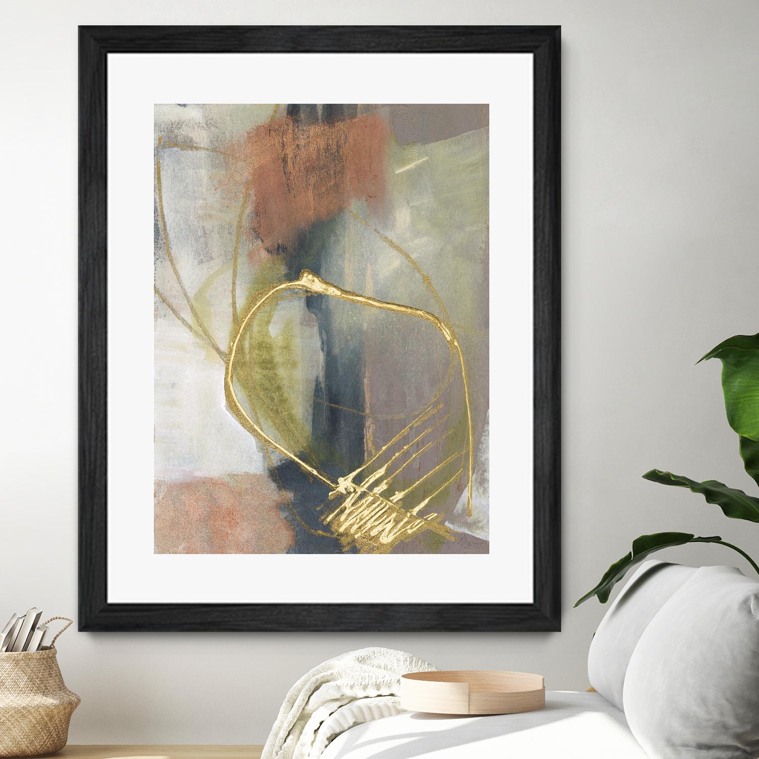 Burnished Loops I by Jennifer Goldberger on GIANT ART - gold abstract