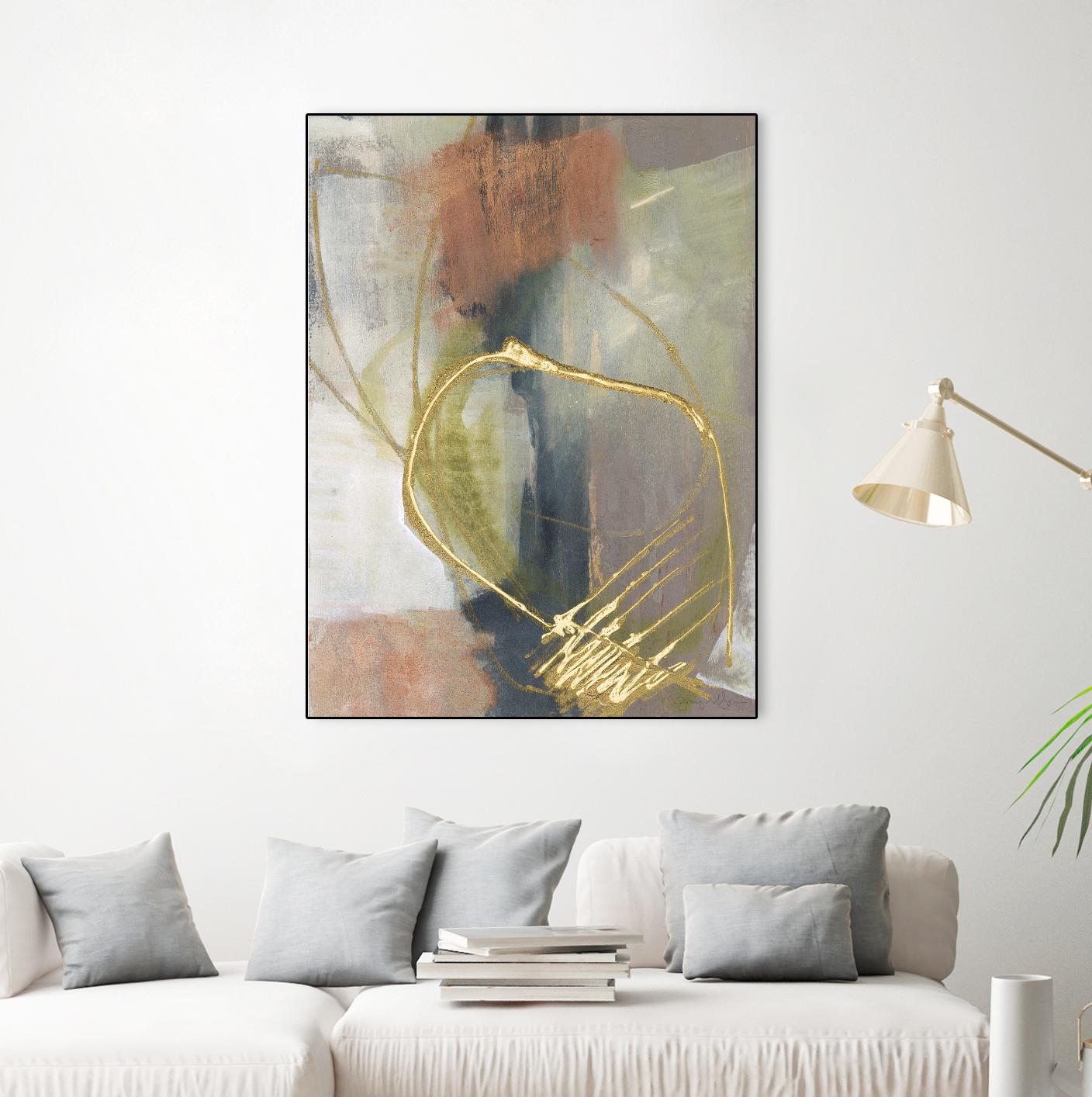 Burnished Loops I by Jennifer Goldberger on GIANT ART - gold abstract