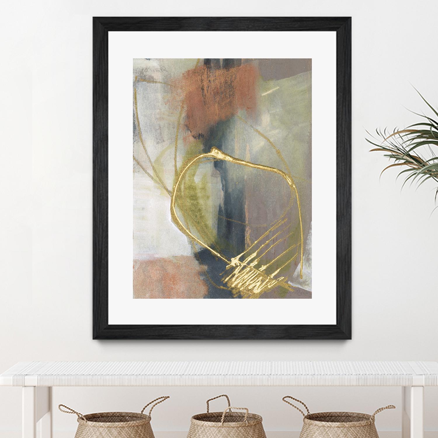 Burnished Loops I by Jennifer Goldberger on GIANT ART - gold abstract