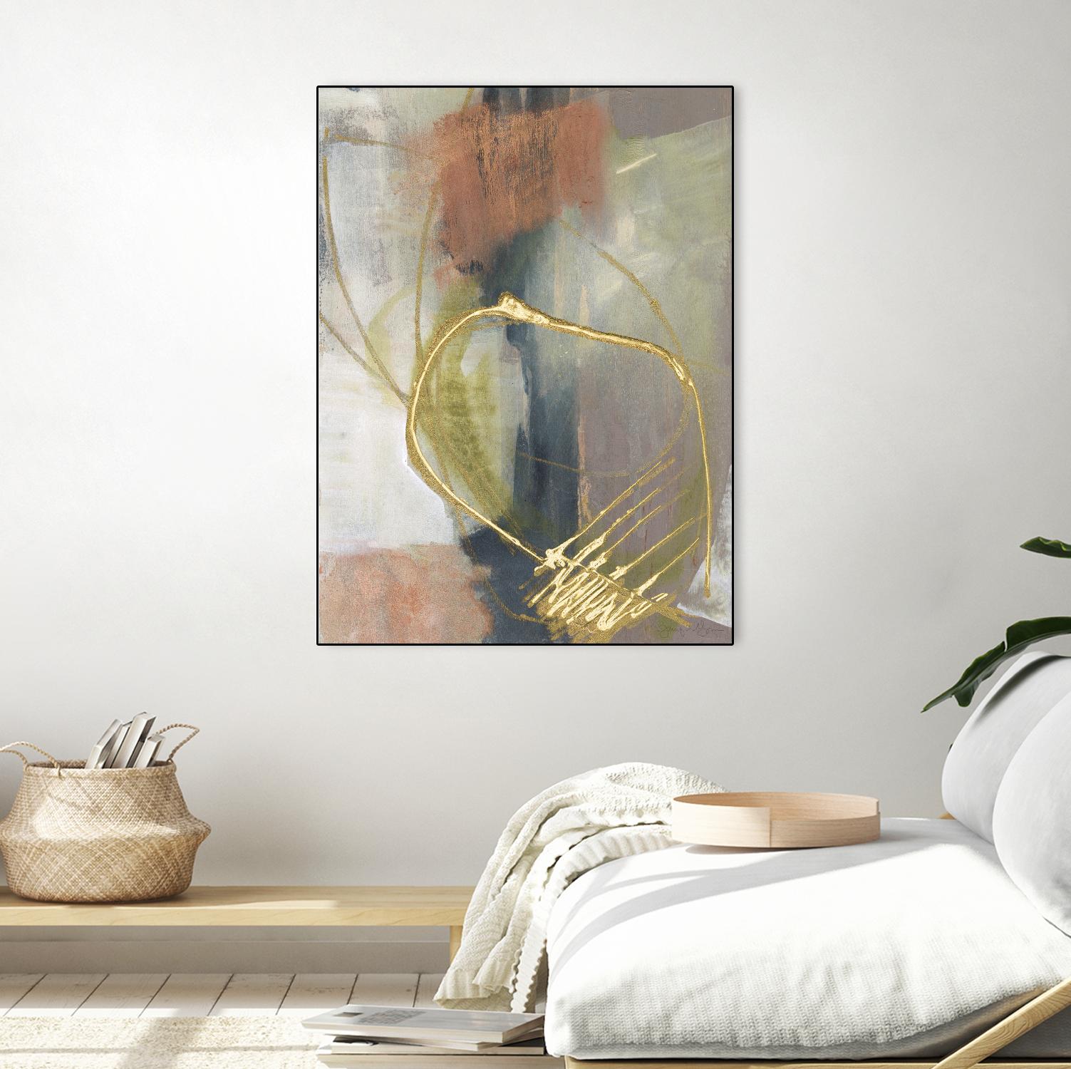 Burnished Loops I by Jennifer Goldberger on GIANT ART - gold abstract
