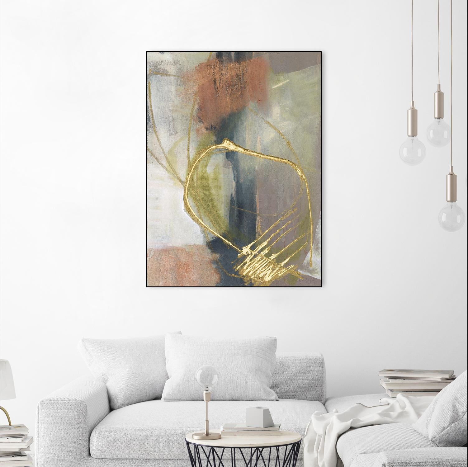Burnished Loops I by Jennifer Goldberger on GIANT ART - gold abstract