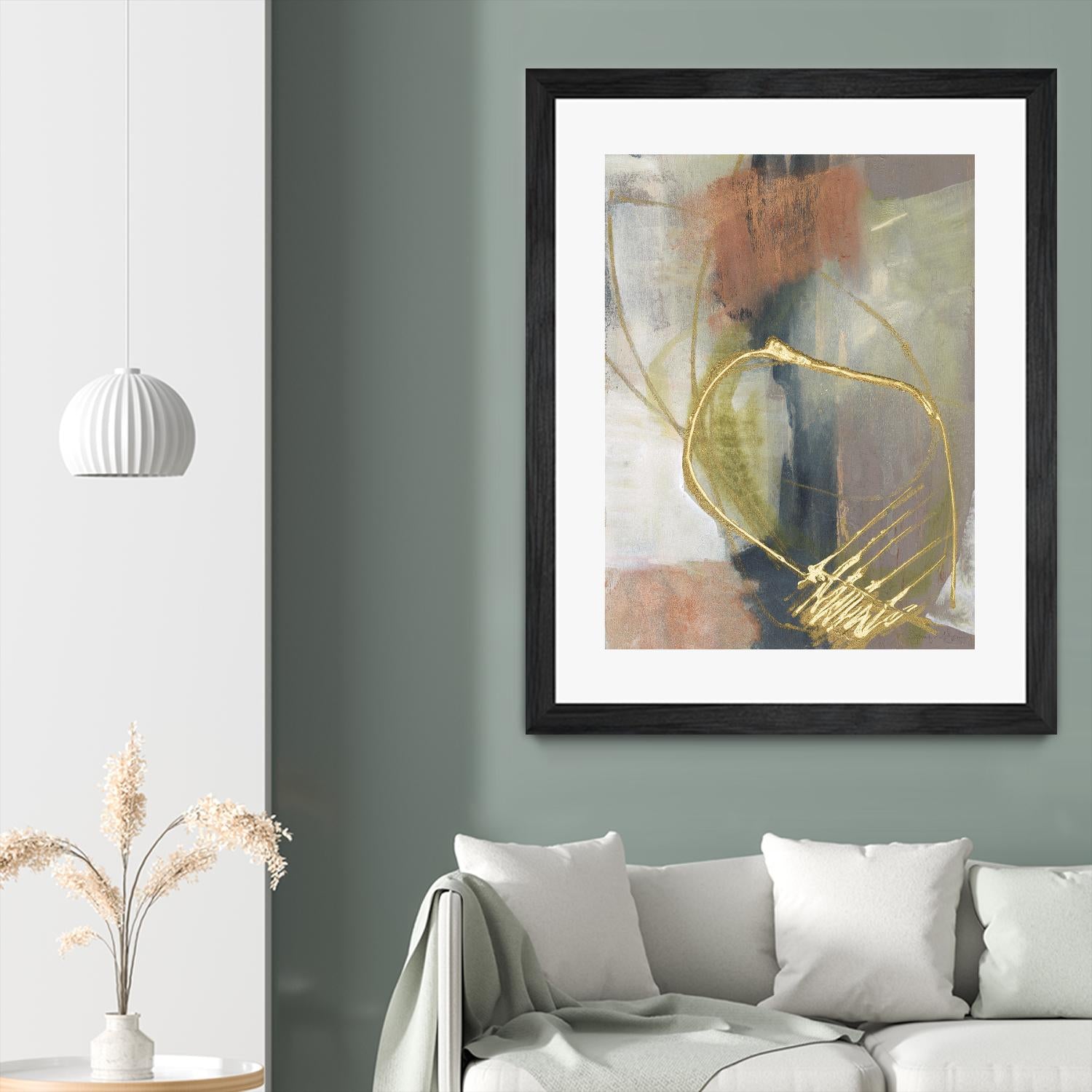 Burnished Loops I by Jennifer Goldberger on GIANT ART - gold abstract