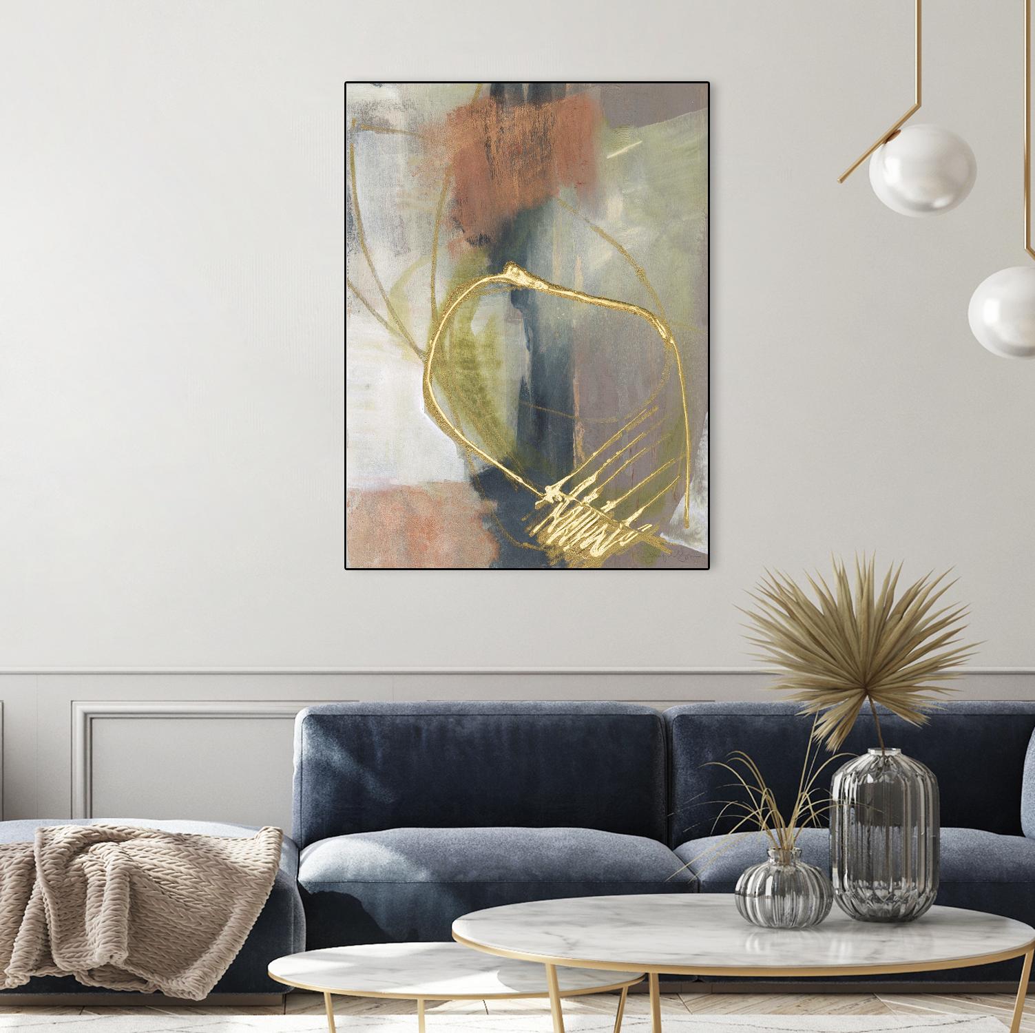 Burnished Loops I by Jennifer Goldberger on GIANT ART - gold abstract