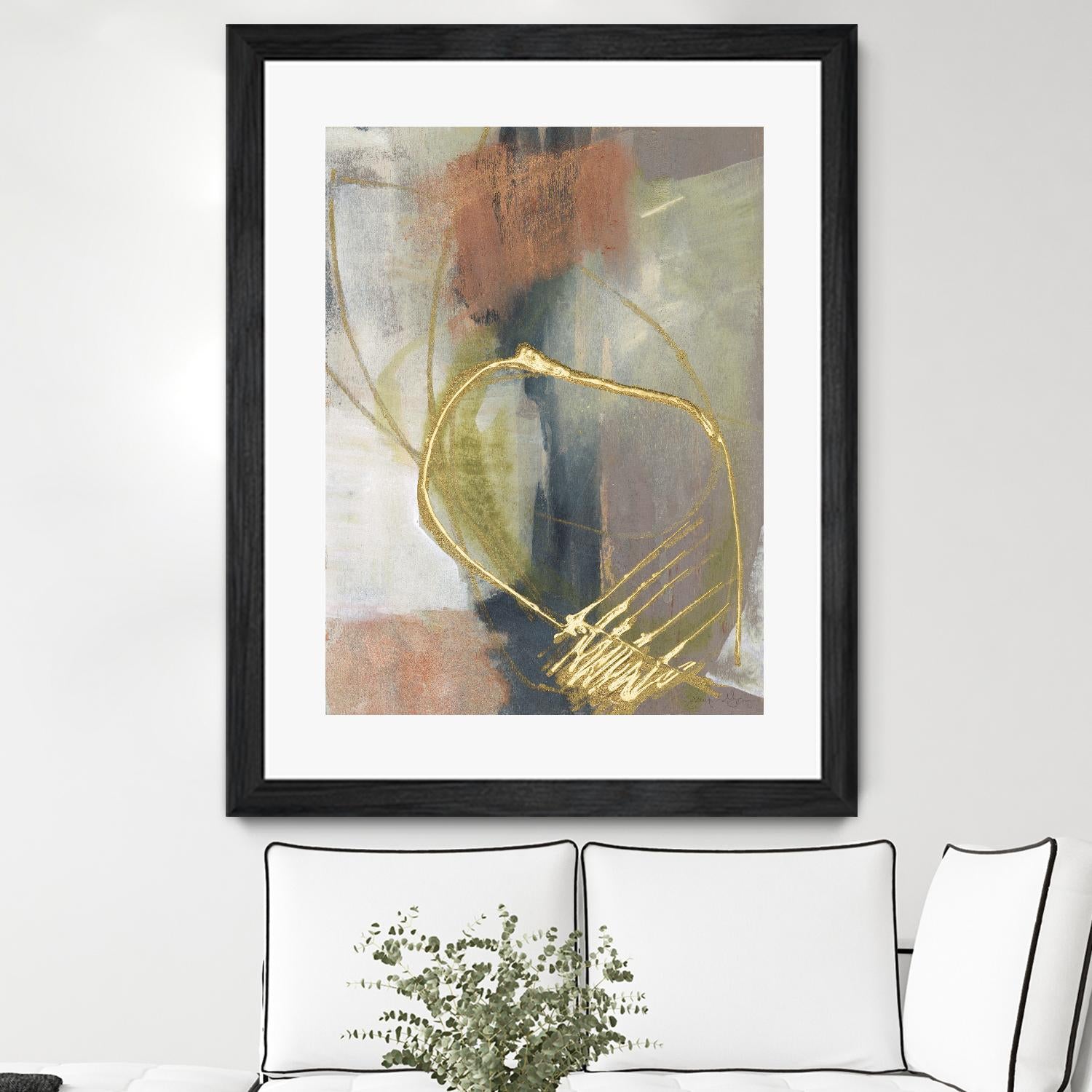 Burnished Loops I by Jennifer Goldberger on GIANT ART - gold abstract