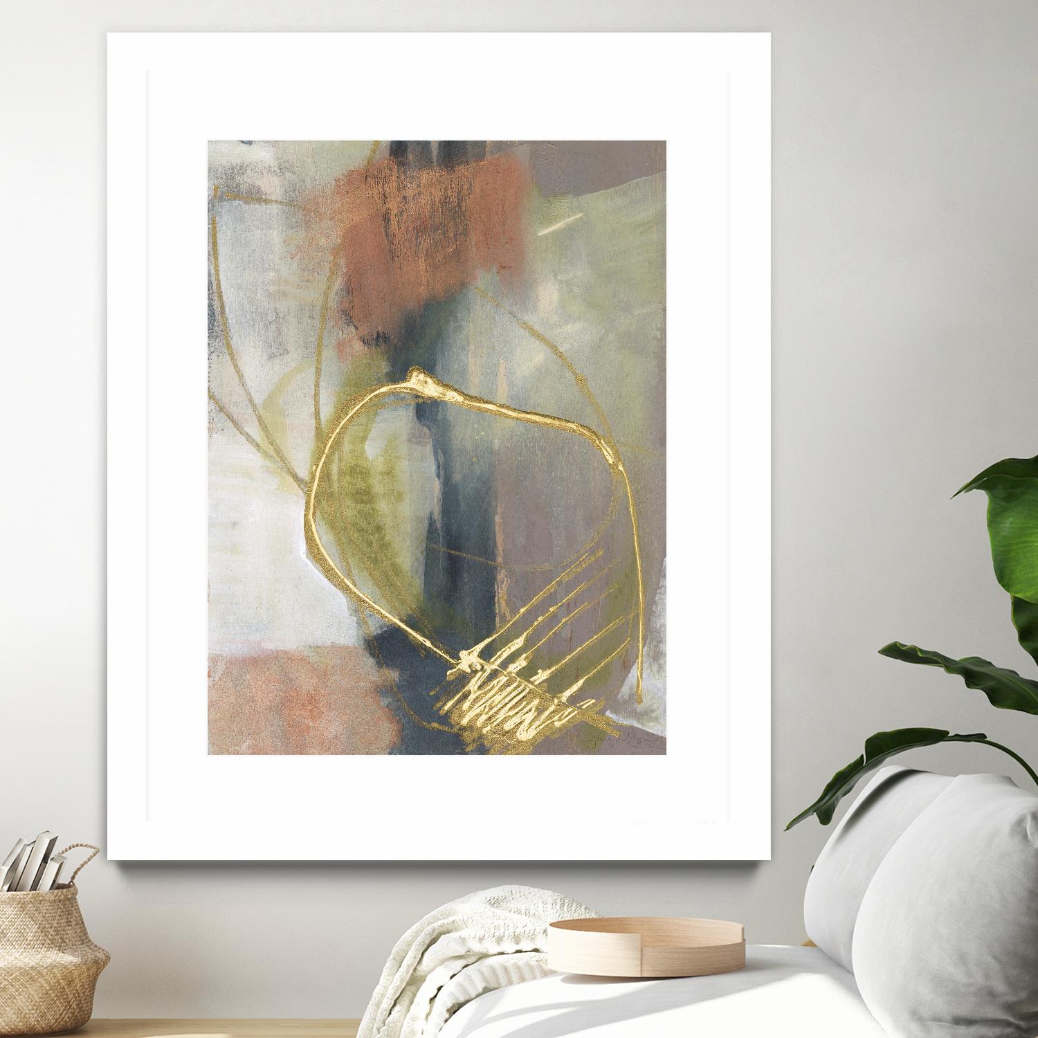 Burnished Loops I by Jennifer Goldberger on GIANT ART - gold abstract