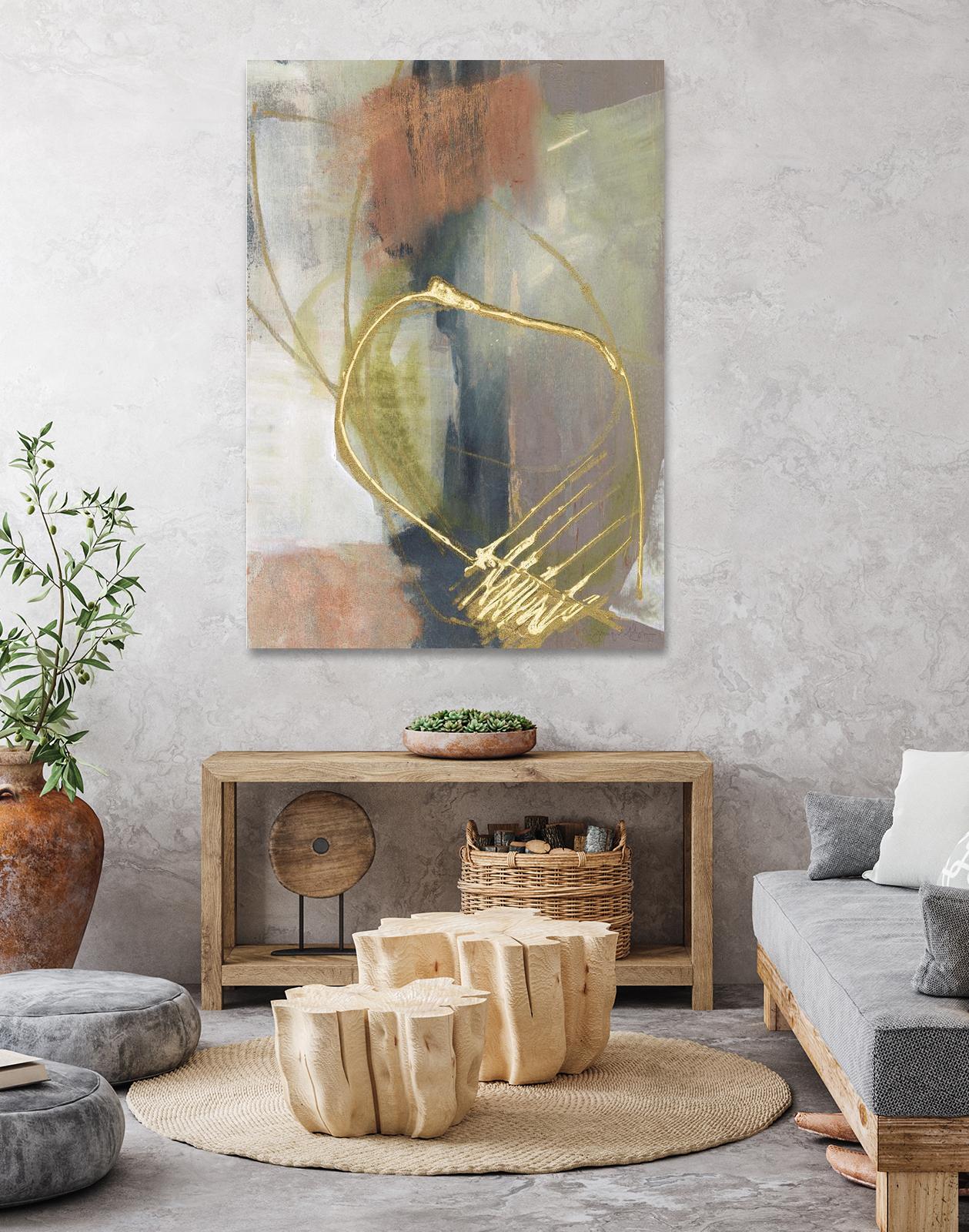 Burnished Loops I by Jennifer Goldberger on GIANT ART - gold abstract