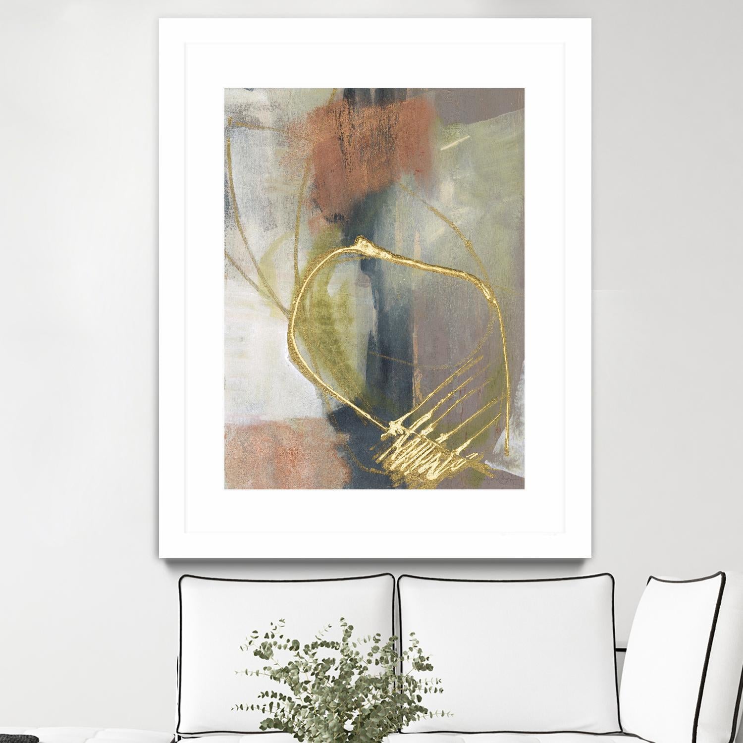 Burnished Loops I by Jennifer Goldberger on GIANT ART - gold abstract