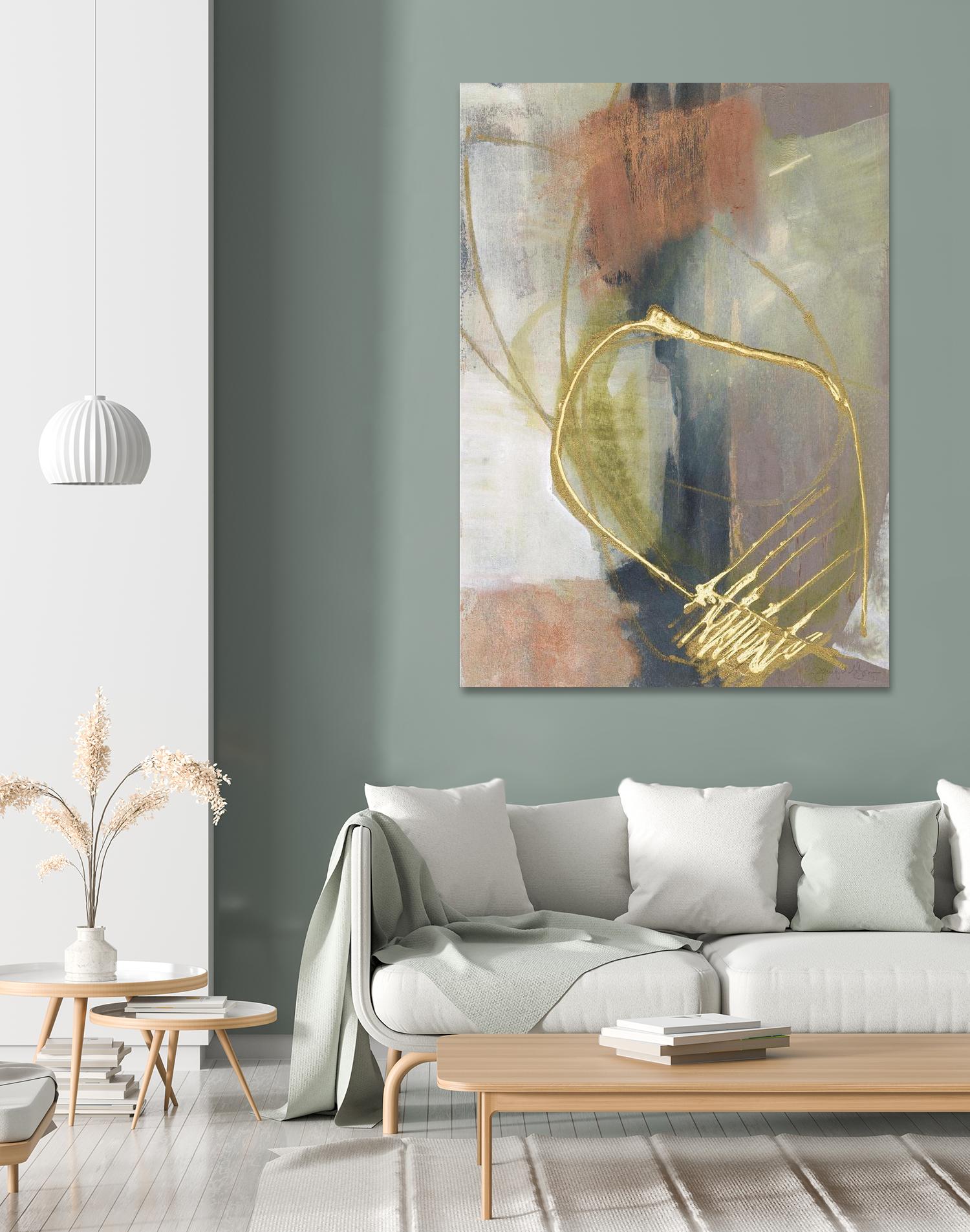 Burnished Loops I by Jennifer Goldberger on GIANT ART - gold abstract