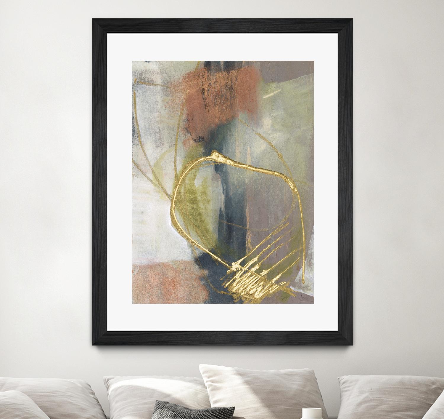 Burnished Loops I by Jennifer Goldberger on GIANT ART - gold abstract