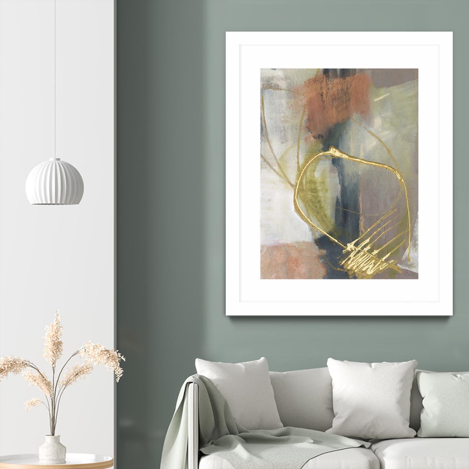 Burnished Loops I by Jennifer Goldberger on GIANT ART - gold abstract