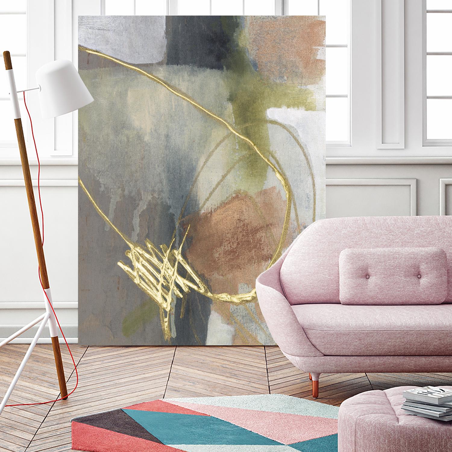 Burnished Loops II by Jennifer Goldberger on GIANT ART - gold abstract