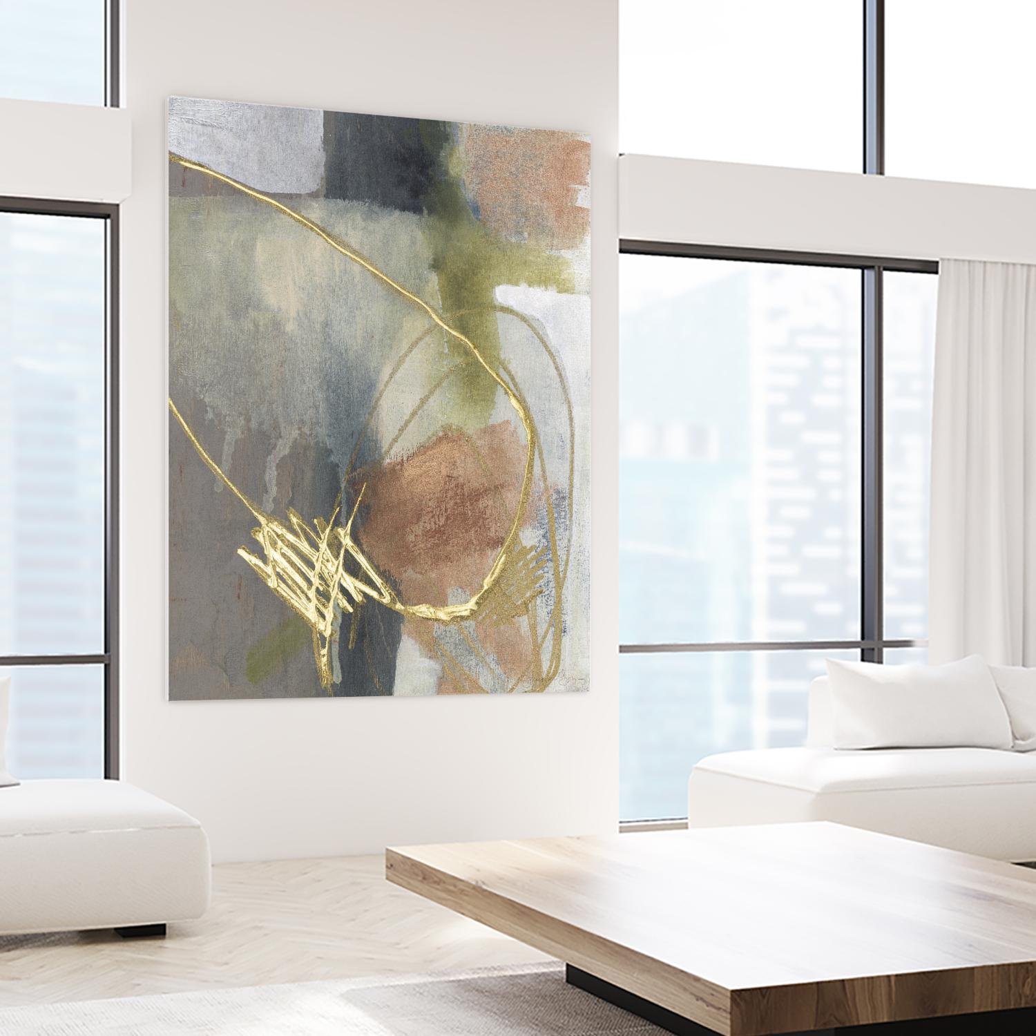 Burnished Loops II by Jennifer Goldberger on GIANT ART - gold abstract