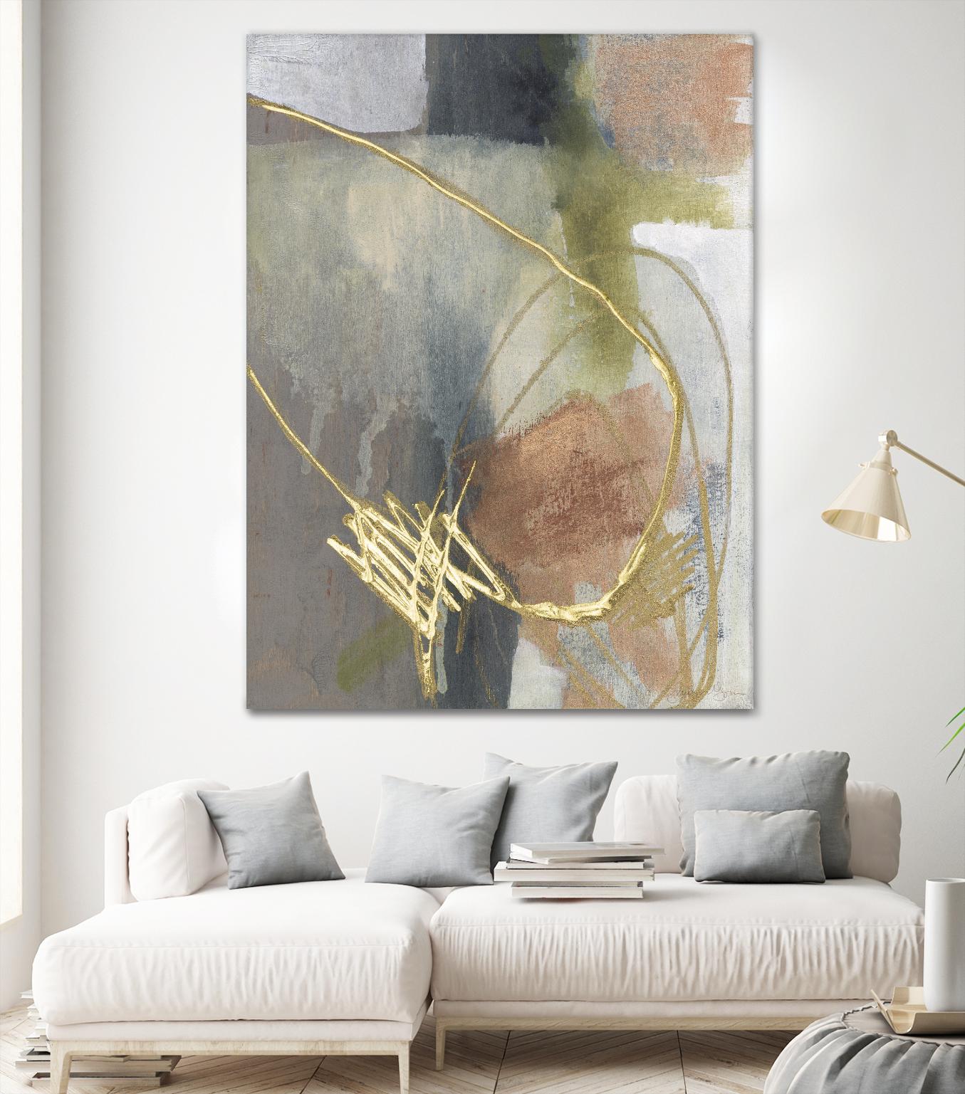 Burnished Loops II by Jennifer Goldberger on GIANT ART - gold abstract