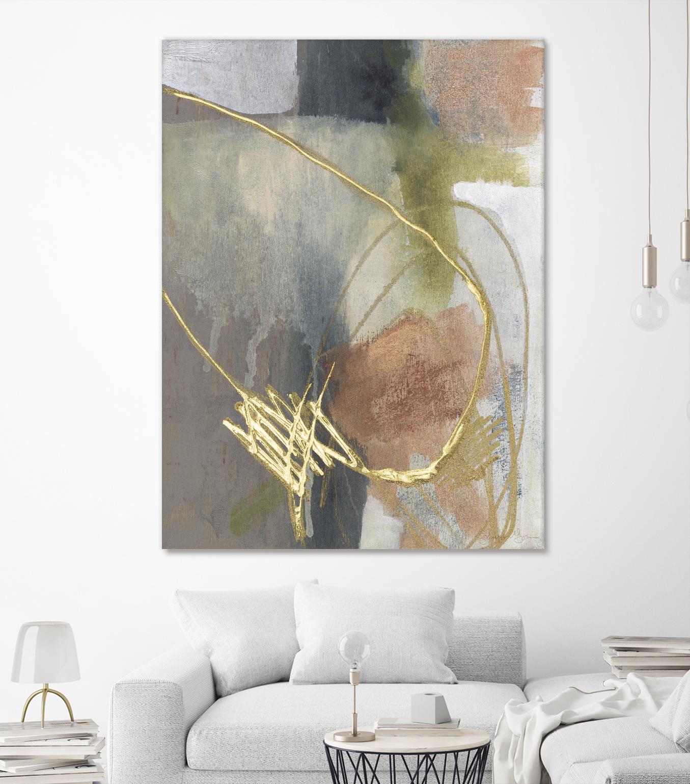 Burnished Loops II by Jennifer Goldberger on GIANT ART - gold abstract
