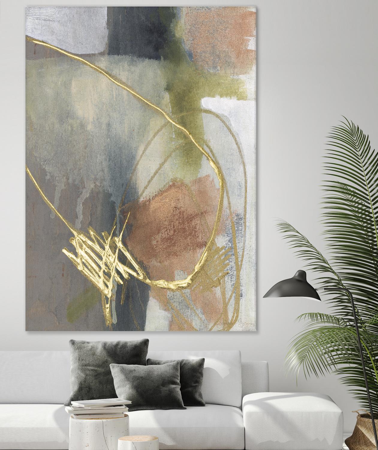 Burnished Loops II by Jennifer Goldberger on GIANT ART - gold abstract