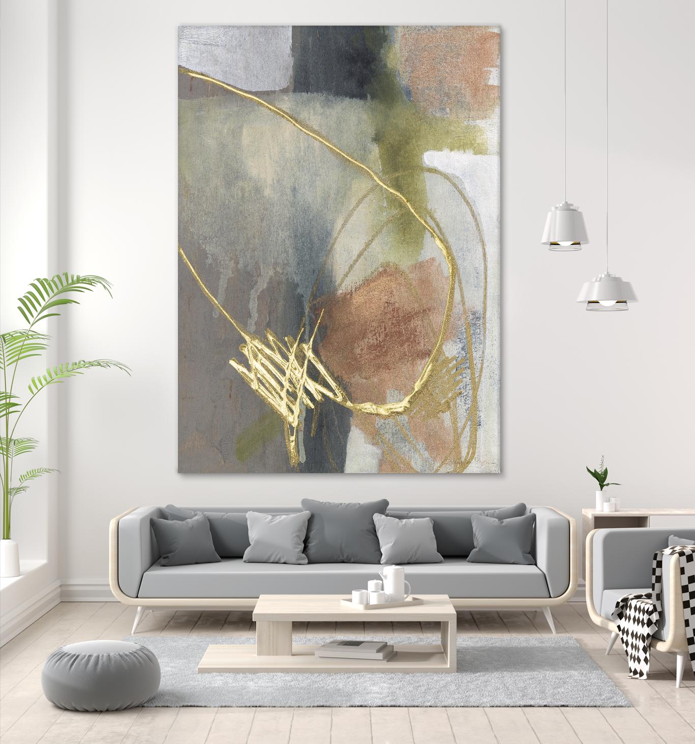 Burnished Loops II by Jennifer Goldberger on GIANT ART - gold abstract