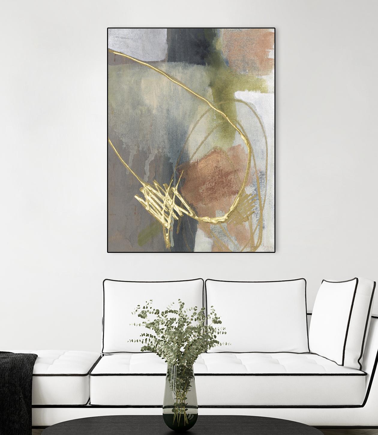 Burnished Loops II by Jennifer Goldberger on GIANT ART - gold abstract