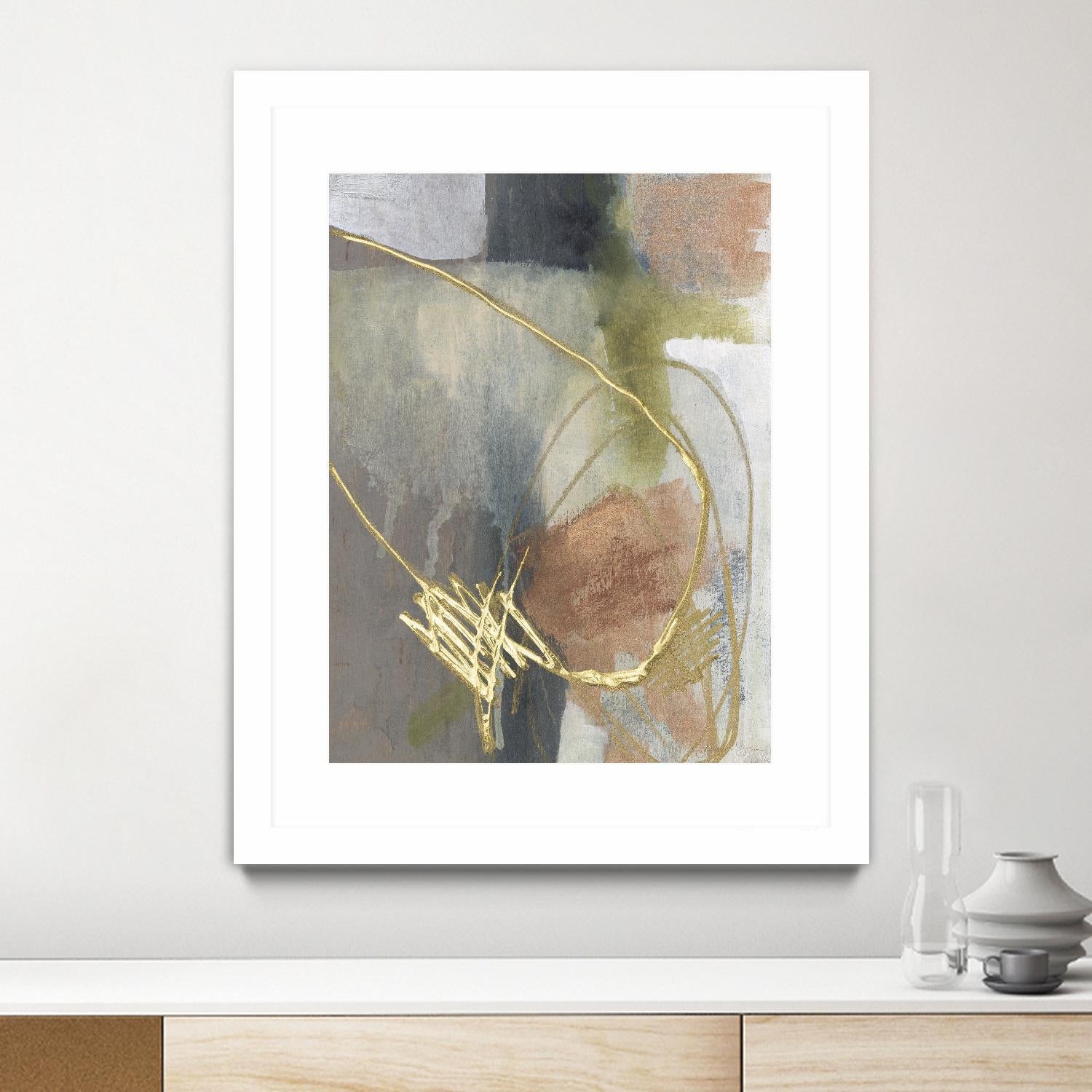 Burnished Loops II by Jennifer Goldberger on GIANT ART - gold abstract