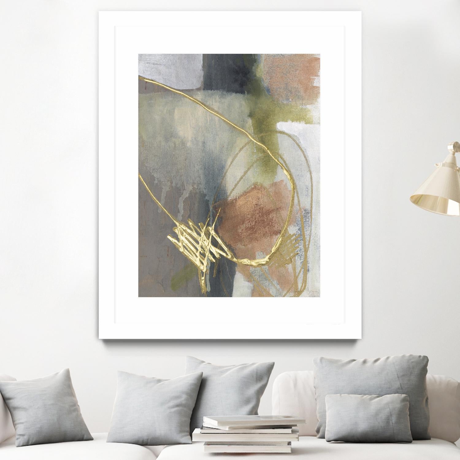 Burnished Loops II by Jennifer Goldberger on GIANT ART - gold abstract