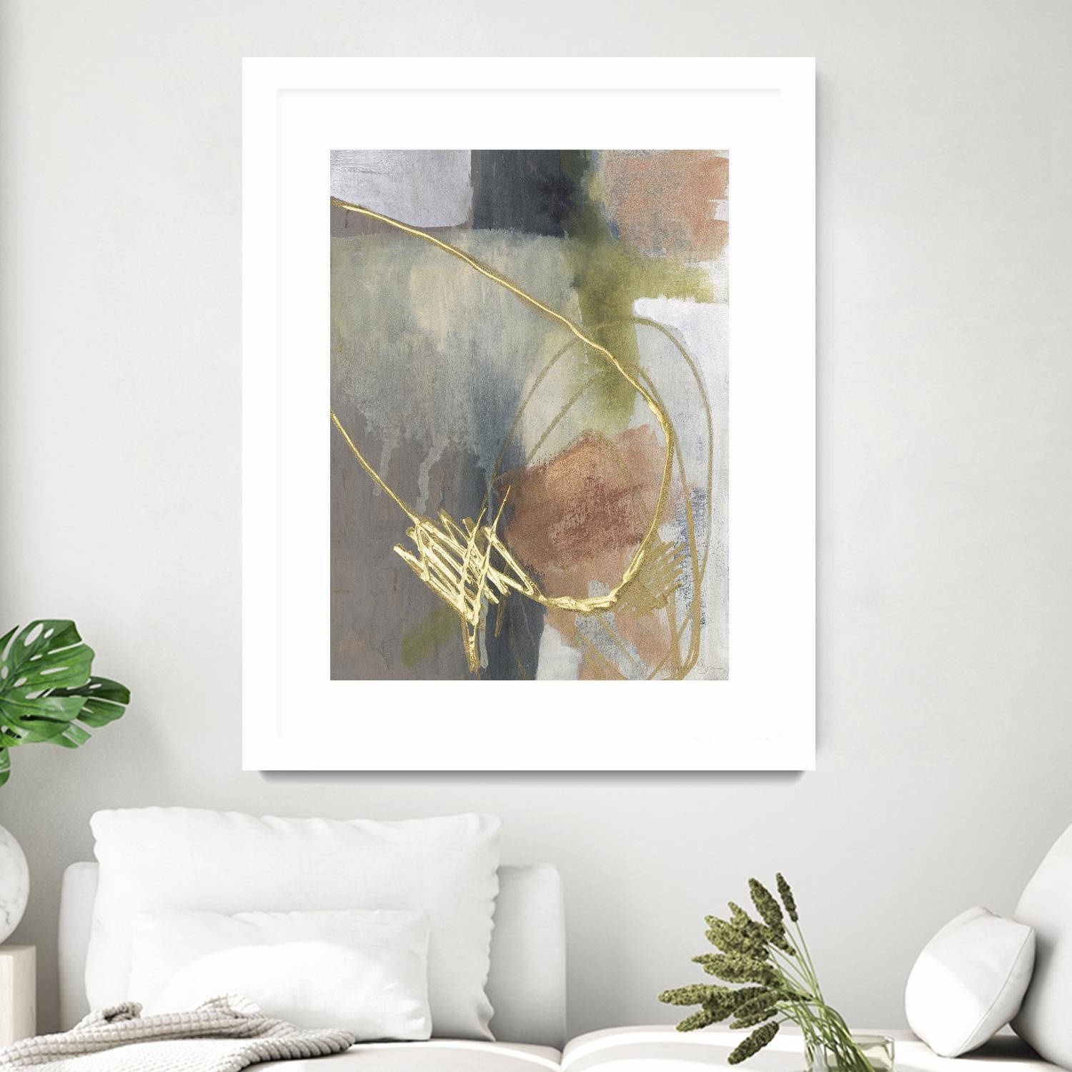 Burnished Loops II by Jennifer Goldberger on GIANT ART - gold abstract