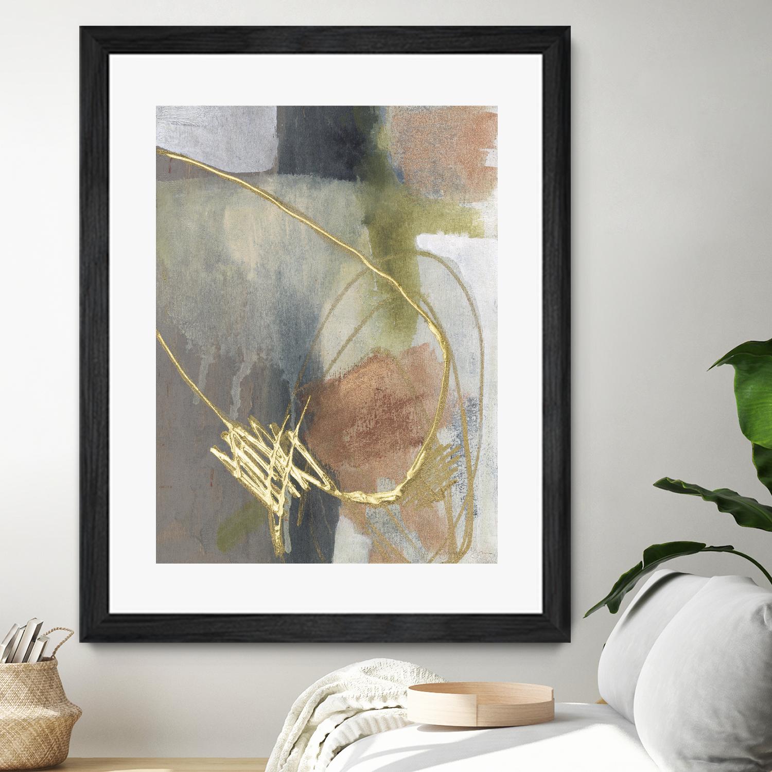 Burnished Loops II by Jennifer Goldberger on GIANT ART - gold abstract