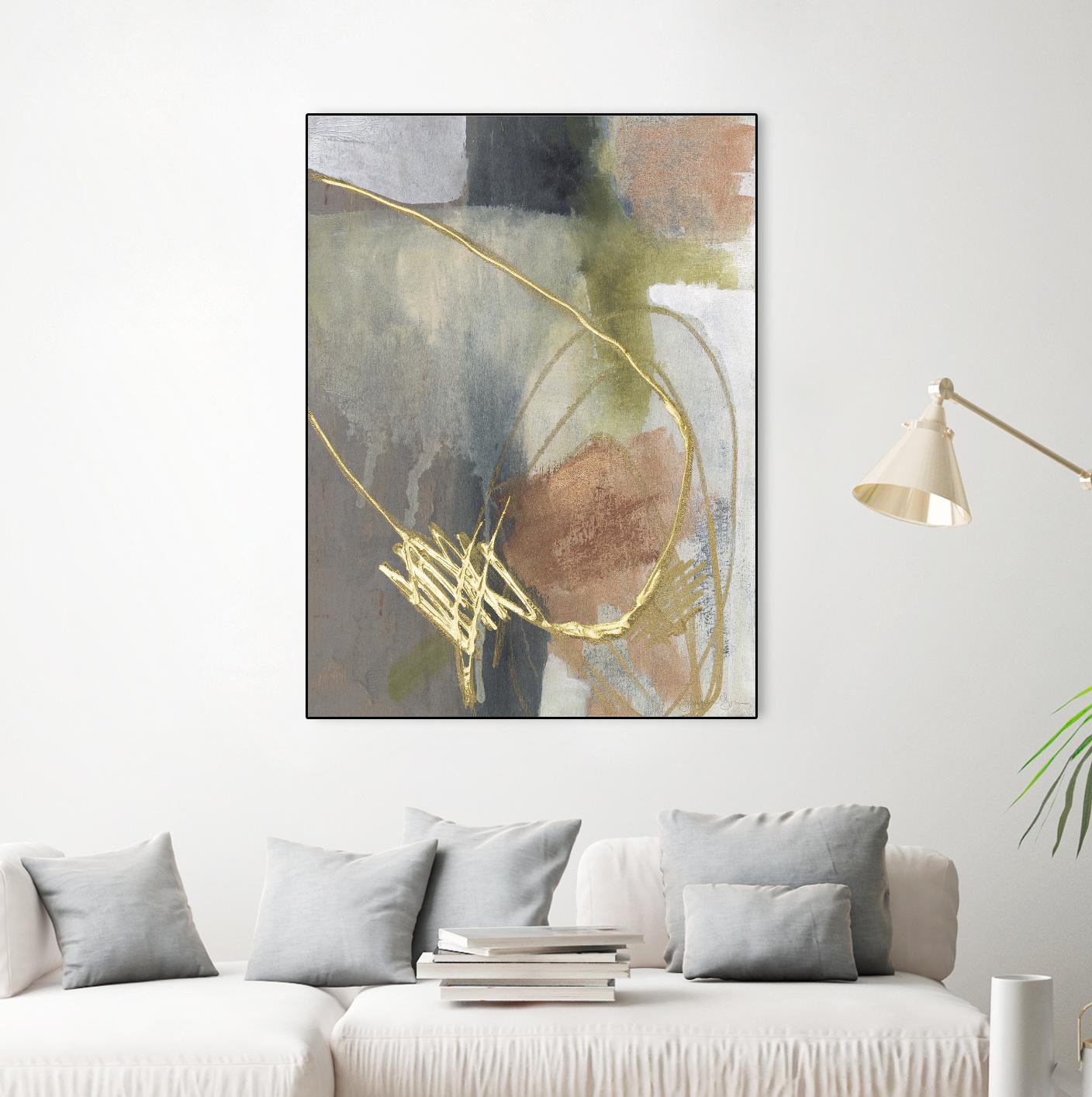Burnished Loops II by Jennifer Goldberger on GIANT ART - gold abstract